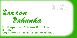 marton mahunka business card